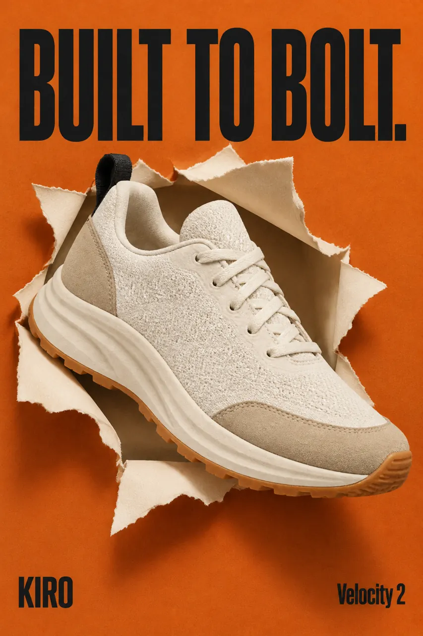 Sneaker static ad reading Built to bolt